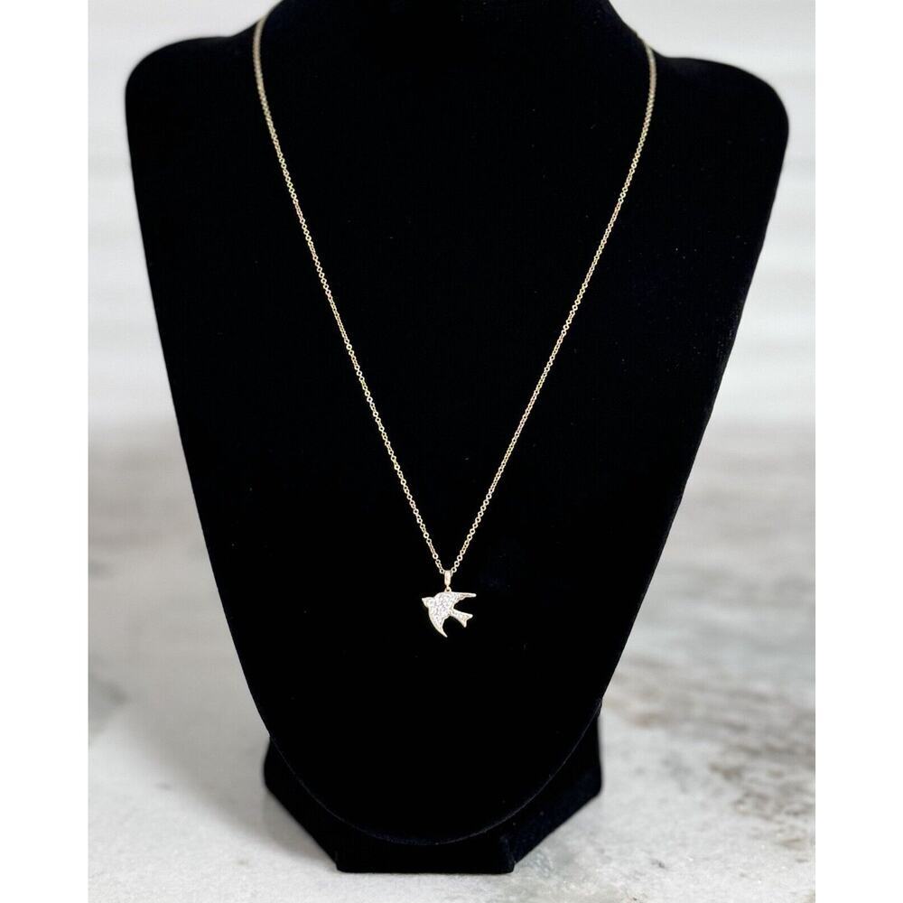 NWT 14k Gold Gabriel Company Diamonds Dove Necklace 17in